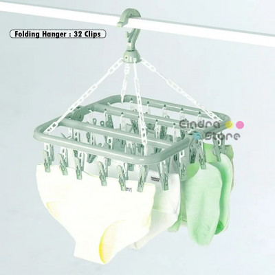Folding Hanger : 32 Clips